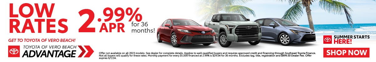 Low Rates 2.99% APR for 36 Months